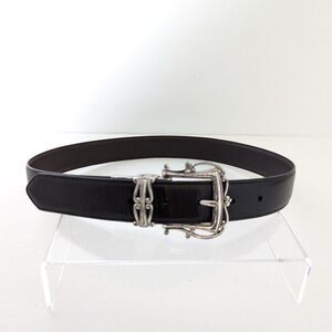 Brighton Black and Brown Reversible Belt with Silver Buckle Size M B40409